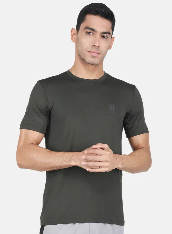 Rock-it Men Olive Solid T-Shirt