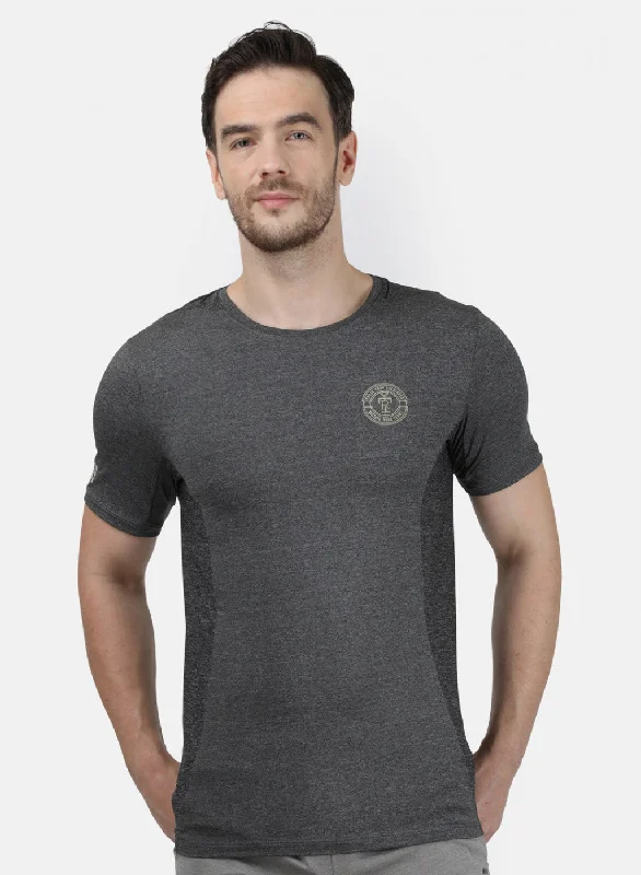 Mens Grey Plain T-Shirt