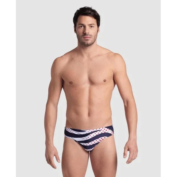 Men athletic briefs for sports-Arena Multi Stripes Swim Briefs