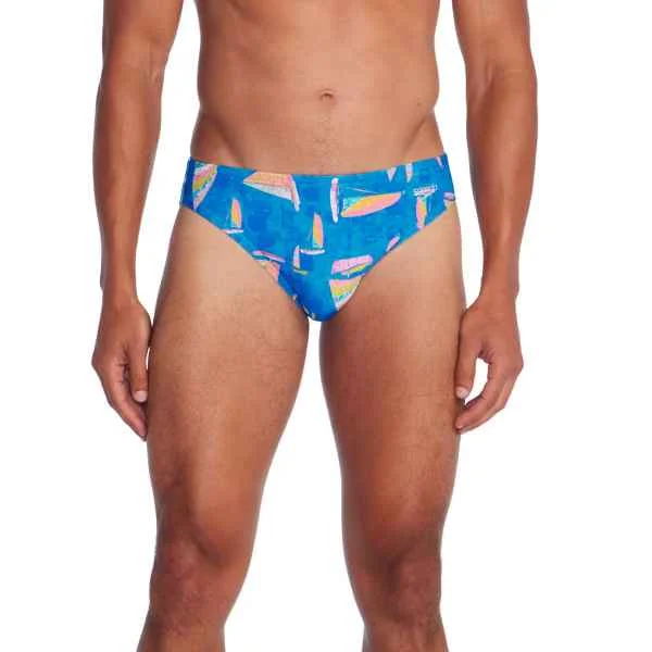 Comfortable cotton briefs for men-Beachstar Print Brief 2"-serves blue