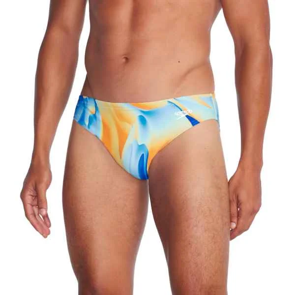 Men cotton trunks for comfort-Beachstar Print Brief 2"-tranquil blue