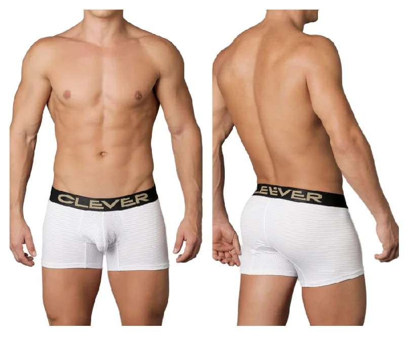 Men boxer briefs with anti-odor feature-Clever 2199 Limited Edition Boxer Briefs Color White-45