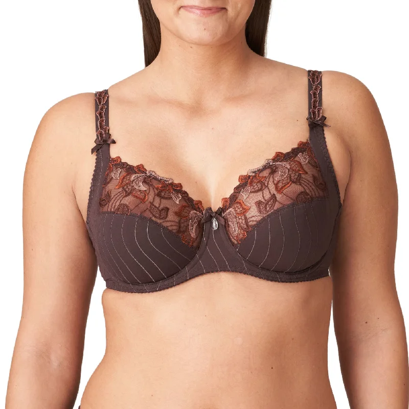 Men soft cotton underwear-Prima Donna Deauville Full Cup Wire Bra - Ristretto Brown