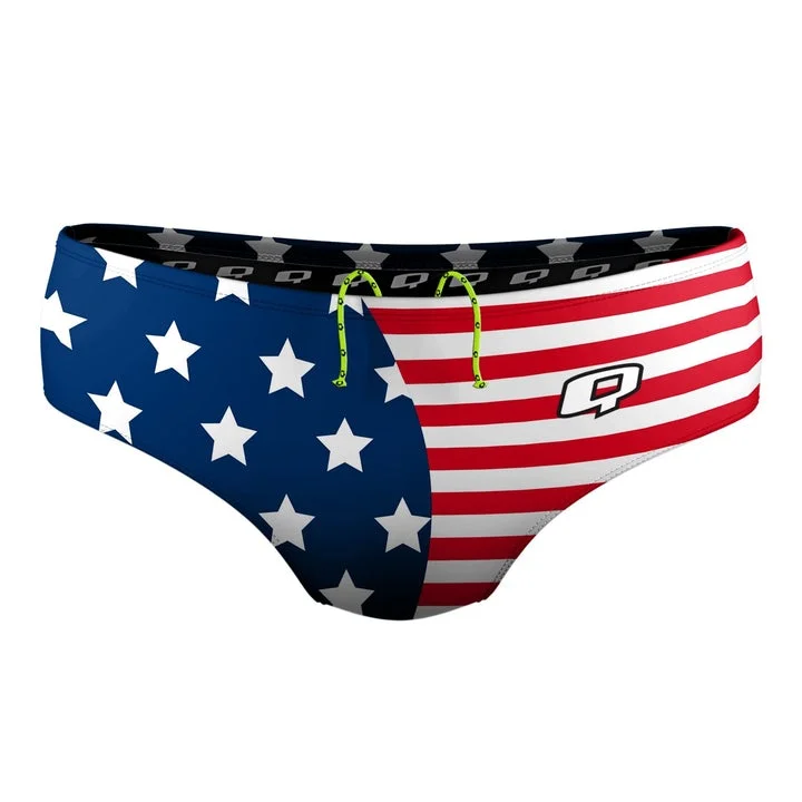 Men stretch waistband boxer briefs-Q Swimwear Stars & Stripes Brief