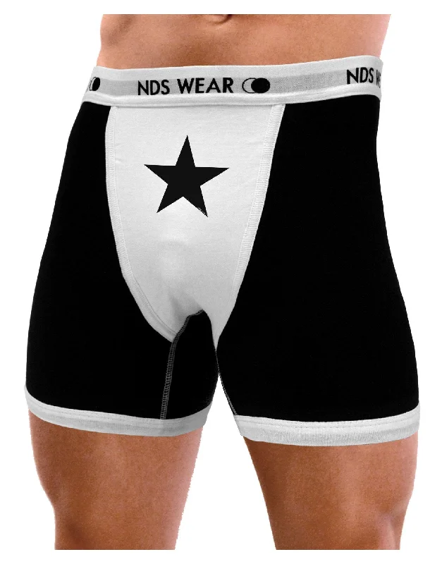 Men stretch briefs with elastic waistband-Black Star Mens Boxer Brief Underwear