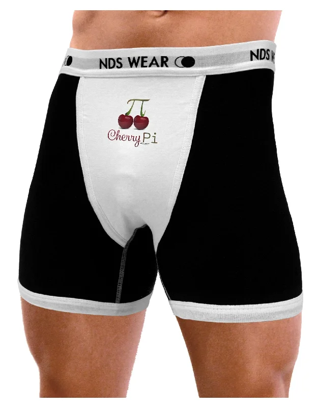 Men soft breathable trunks-Cherry Pi Mens Boxer Brief Underwear