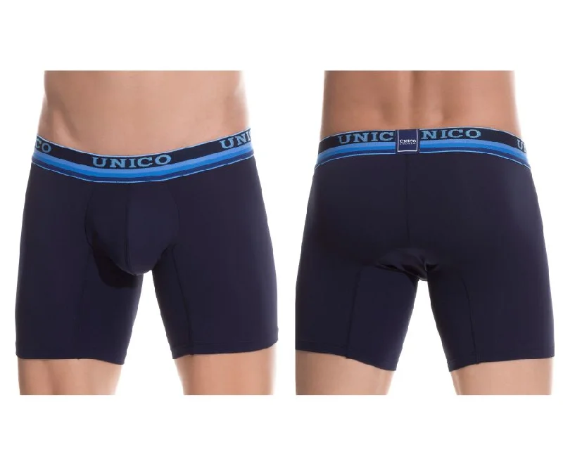 Men casual low-rise boxer briefs-Unico 1802010024082 Boxer Briefs Vernon Color Blue