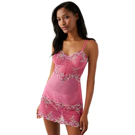 Men premium cotton boxer shorts-Wacoal Embrace Lace Chemise - "Hot Pink" Fashion Colour